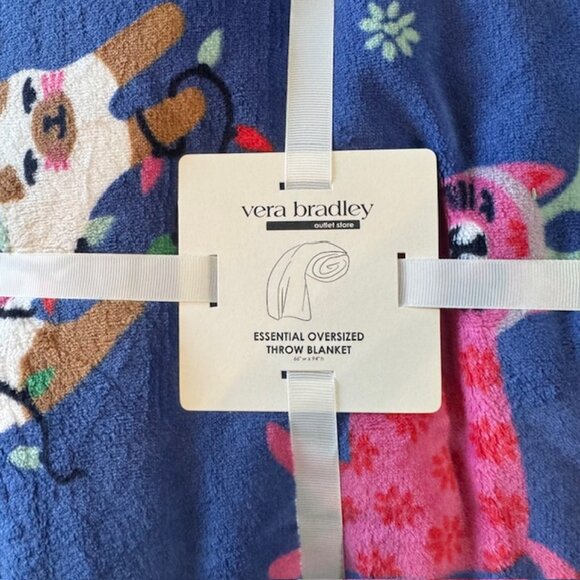 NWT Vera Bradley CATNIP CHRISTMAS Oversized Cat Throw Blanket - Picture 5 of 5